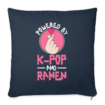Ramen and K-Pop Merchandise Kawaii Finger Heart - Sofa pillow with filling 45cm x 45cm - navy - Front