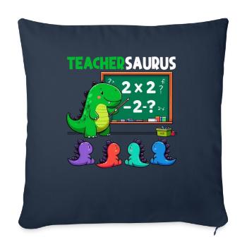 Teachersaurus Rex Dinosaur Teacher Professor - Sofa pillow with filling 45cm x 45cm - navy - Front