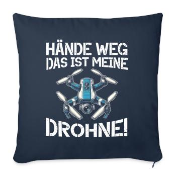 Pilote de drone quadricoptère Quadricoptère volant - Coussin et housse de 45 x 45 cm - bleu marine - Devant
