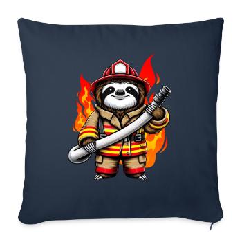 Pompier paresseux Pompier Pompiers Pompiers professionnels - Coussin et housse de 45 x 45 cm - bleu marine - Devant