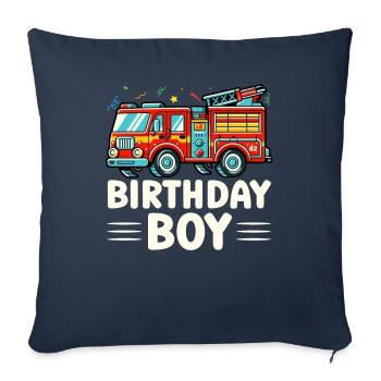 Anniversaire Garçon Pompier Anniversaire Garçon - Coussin et housse de 45 x 45 cm - bleu marine - Devant
