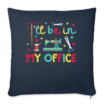 Quilt Knitting Crochet Sewing Machine Fabric - Sofa pillow with filling 45cm x 45cm - navy - Front