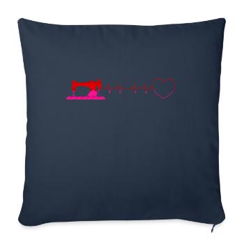Quilt Knitting Crochet Sewing Machine Fabric - Sofa pillow with filling 45cm x 45cm - navy - Front