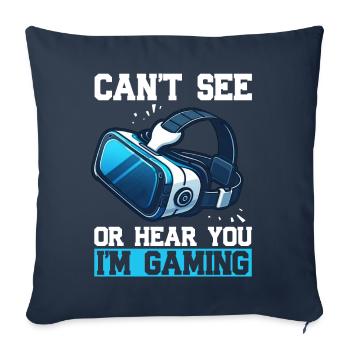 Virtual Reality Athlete Witzer VR Gamer Headset - Sofa pillow with filling 45cm x 45cm - navy - Front