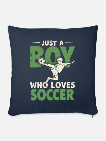 Fußball Fußballer, Fussballspieler Junge - Sofakissen mit Füllung 45 x 45 cm - Navy
