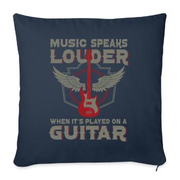 Bassiste, Guitariste, Guitare électrique - Coussin et housse de 45 x 45 cm - bleu marine - Devant