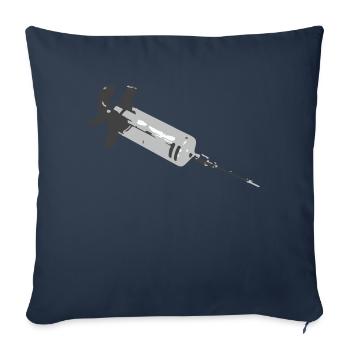 seringue - Coussin et housse de 45 x 45 cm - bleu marine - Devant
