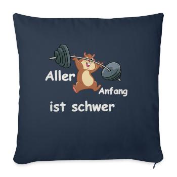 Aller Anfang ist schwer - Sofakissen mit Füllung 45 x 45 cm - Navy - Vorne