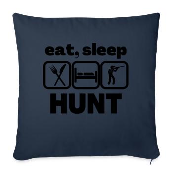 eat sleep hunt - Coussin et housse de 45 x 45 cm - bleu marine - Devant