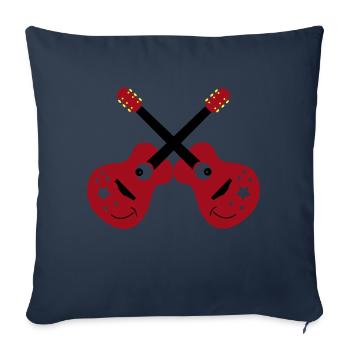Lächelnde Doppelgitarren - Sofakissen mit Füllung 45 x 45 cm - Navy - Vorne