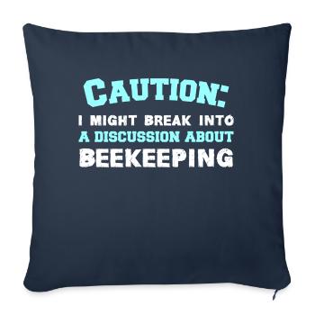 Caution - Sofa pillow with filling 45cm x 45cm - navy - Front