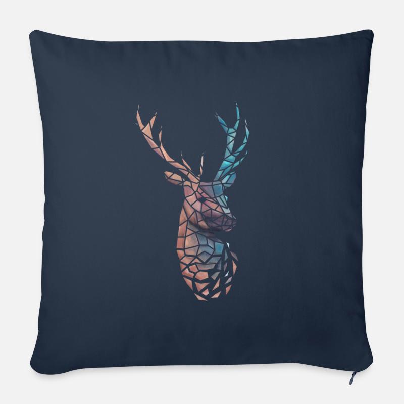Low poly deer gradient - Sofa pillow with filling 45cm x 45cm - navy