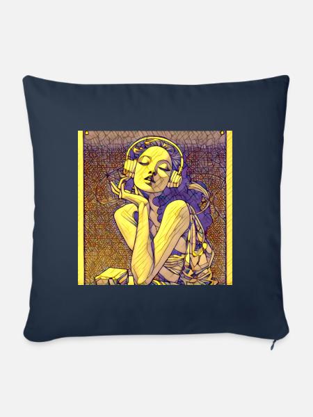 Feiner Kristall - Sofakissen mit Füllung 45 x 45 cm - Navy