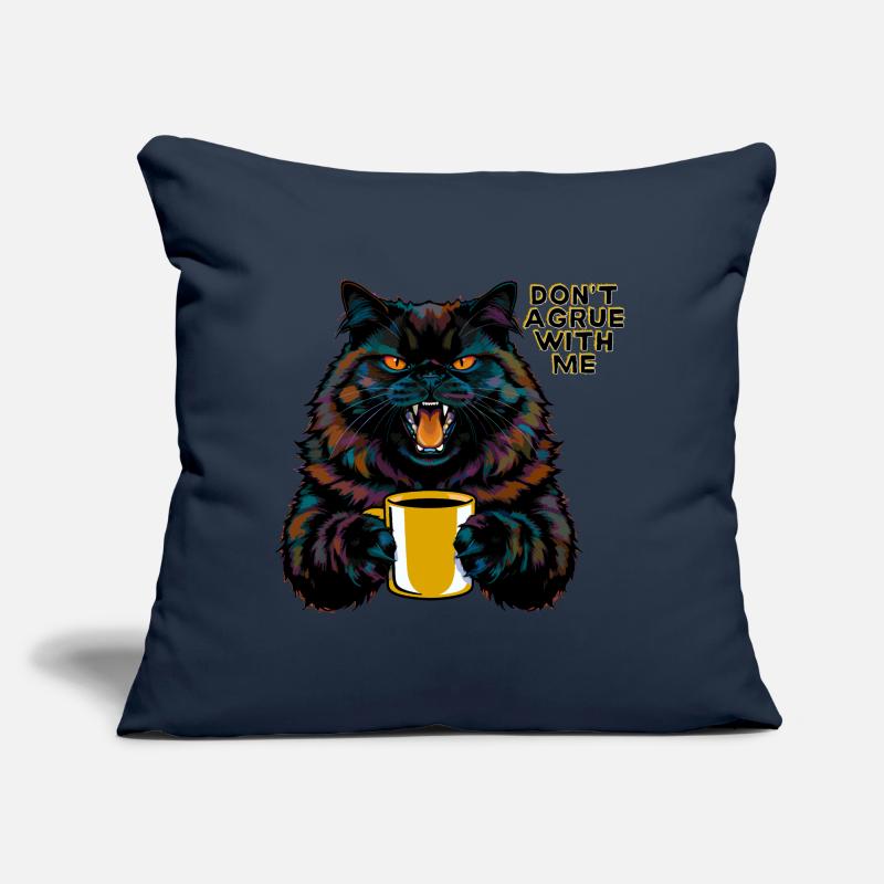 Chat avec la phrase « Ne discute pas avec moi » Coussin et housse de 45 x 45 cm
