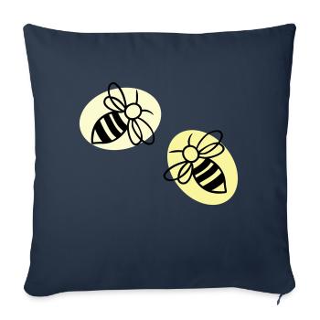 Bees - Sofa pillow with filling 45cm x 45cm - navy - Front