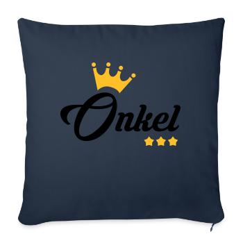 Oncle / Tante / Cousin / Cousine - Coussin et housse de 45 x 45 cm - bleu marine - Devant