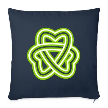 Trèfle triple nœud celtique - Coussin et housse de 45 x 45 cm - bleu marine - Devant