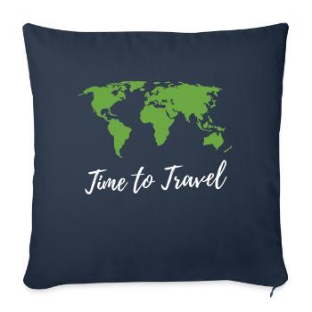 Reisen Fernweh Maillot de voyage World Map Geschenk - Coussin et housse de 45 x 45 cm - bleu marine - Devant