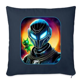 Space Astronaut with Alien Fairy - Sofa pillow with filling 45cm x 45cm - navy - Front