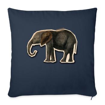 Éléphant avec du ruban adhésif - Coussin et housse de 45 x 45 cm - bleu marine - Devant