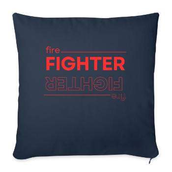 Pompier - Type de texte - Coussin et housse de 45 x 45 cm - bleu marine - Devant