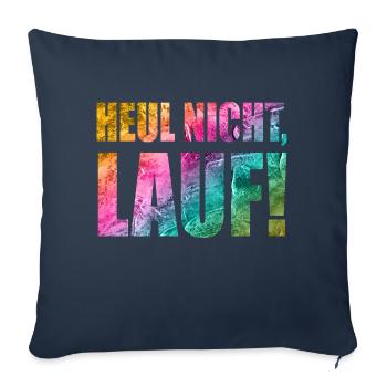 Ne pleurez pas, courez ! - Course à pied, jogging, sport, course à pied - Coussin et housse de 45 x 45 cm - bleu marine - Devant