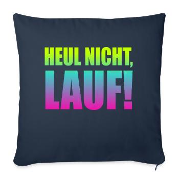 Ne pleurez pas, courez ! - Course à pied, jogging, sport, course à pied - Coussin et housse de 45 x 45 cm - bleu marine - Devant