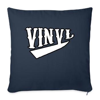 vinyle dj deejay plat disco de musique de fête - Coussin et housse de 45 x 45 cm - bleu marine - Devant