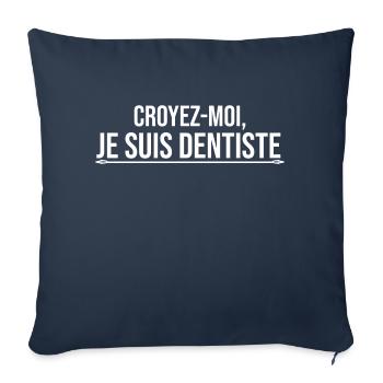CROYEZ MOI - Coussin et housse de 45 x 45 cm - bleu marine - Devant