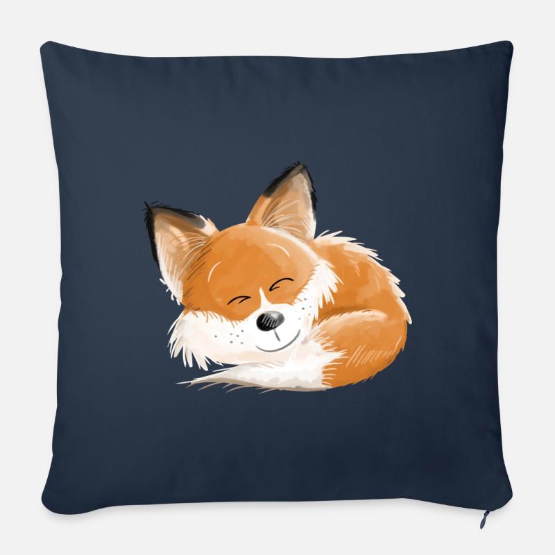 Fuchs ist so Müde - Füchse - Rotfuchs - Schlafen - Sofakissen mit Füllung 45 x 45 cm - Navy