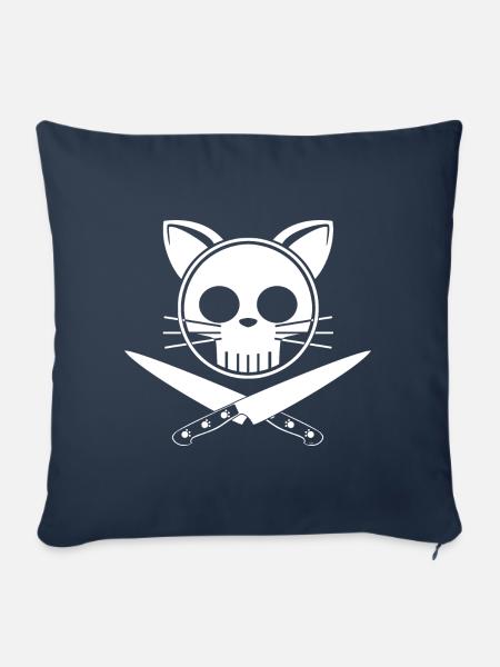Dinky Cat Killer Schnitt - Sofakissen mit Füllung 45 x 45 cm - Navy