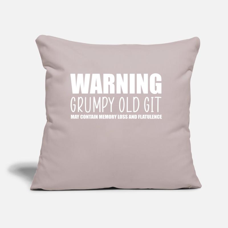 Warning grumpy old git Sofa pillow with filling 45cm x 45cm