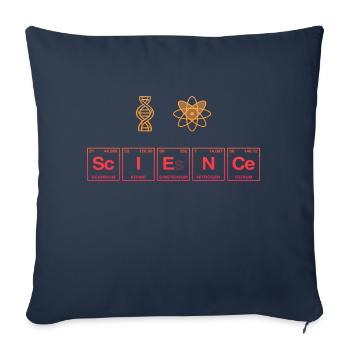J’AIME LA SCIENCE - Symboles de recherche - Coussin et housse de 45 x 45 cm - bleu marine - Devant