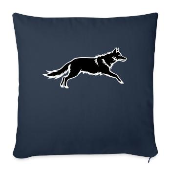 Poursuite gracieuse - Coussin et housse de 45 x 45 cm - bleu marine - Devant