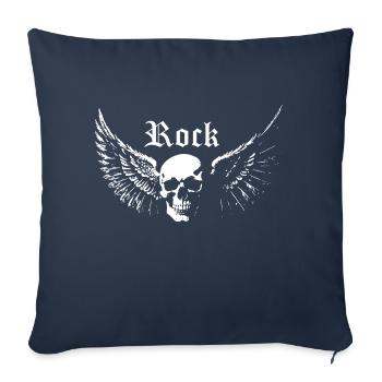 Crâne de roche avec des ailes design - Coussin et housse de 45 x 45 cm - bleu marine - Devant