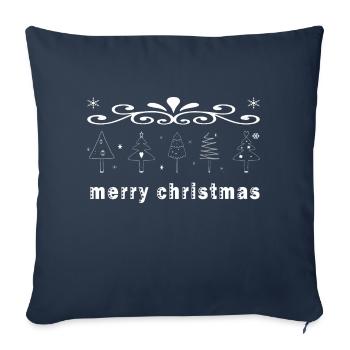 Merry Christmas Happy New Year - Sofa pillow with filling 45cm x 45cm - navy - Front
