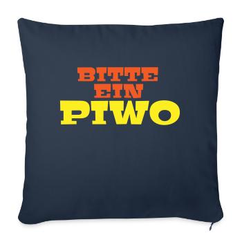 Bitte ein Piwo Polnisch Deutsch Spruch Geschenk - Sofakissen mit Füllung 45 x 45 cm - Navy - Vorne