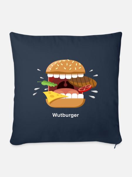 Wutburger / Schreiender Hamburger - Sofakissen mit Füllung 45 x 45 cm - Navy