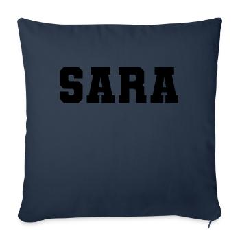 Nom - Sara - Coussin et housse de 45 x 45 cm - bleu marine - Devant