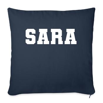 Nom - Sara - Coussin et housse de 45 x 45 cm - bleu marine - Devant