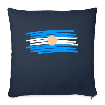 Argentine drapeau argentin peint drapeau peint - Coussin et housse de 45 x 45 cm - bleu marine - Devant