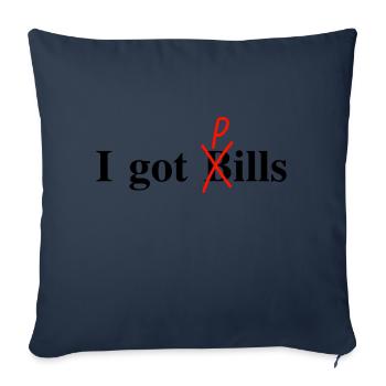 J’ai reçu des pilules - Coussin et housse de 45 x 45 cm - bleu marine - Devant