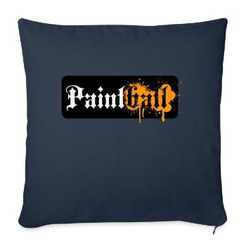 Logo de paintball, polices anciennes avec éclaboussures de peinture - Coussin et housse de 45 x 45 cm - bleu marine - Devant