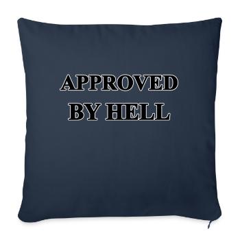 Approved by Hell - Coussin et housse de 45 x 45 cm - bleu marine - Devant