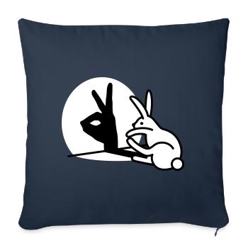 Funny Rabbit hand shadow puppets humor pop art - Sofa pillow with filling 45cm x 45cm - navy - Front