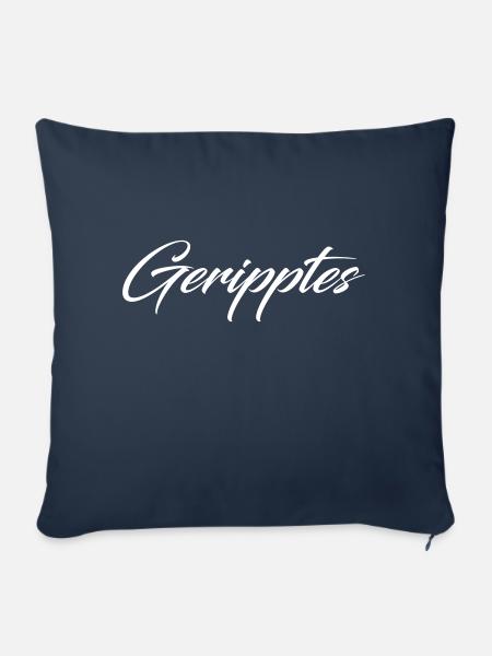 Geripptes - Sofakissen mit Füllung 45 x 45 cm - Navy