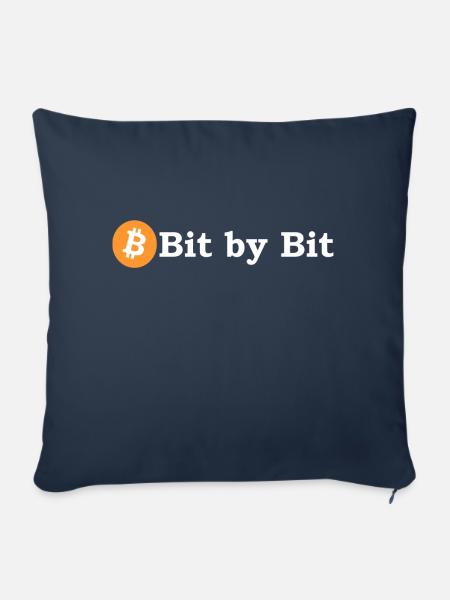 Bitcoin - Stück für Stück - Sofakissen mit Füllung 45 x 45 cm - Navy
