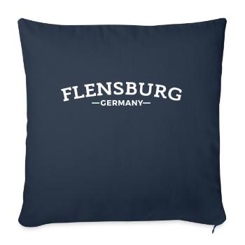 Flensburg Germany My Home Gift Idea - Sofa pillow with filling 45cm x 45cm - navy - Front