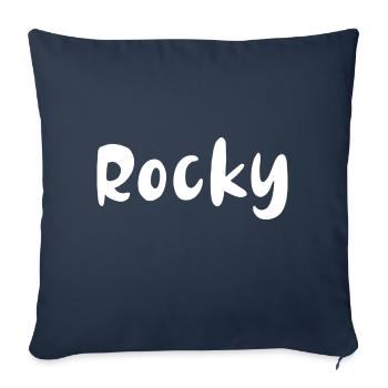 Name, font,white,rocky - Sofa pillow with filling 45cm x 45cm - navy - Front