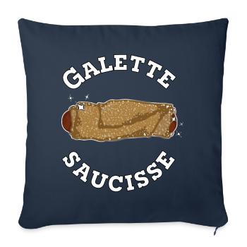 saucisse bretonne - Coussin et housse de 45 x 45 cm - bleu marine - Devant